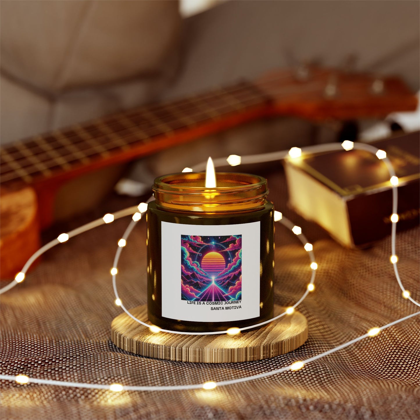 Candle, Cosmic Journey Inspired Scented Coconut Apricot Wax (4oz, 9oz)