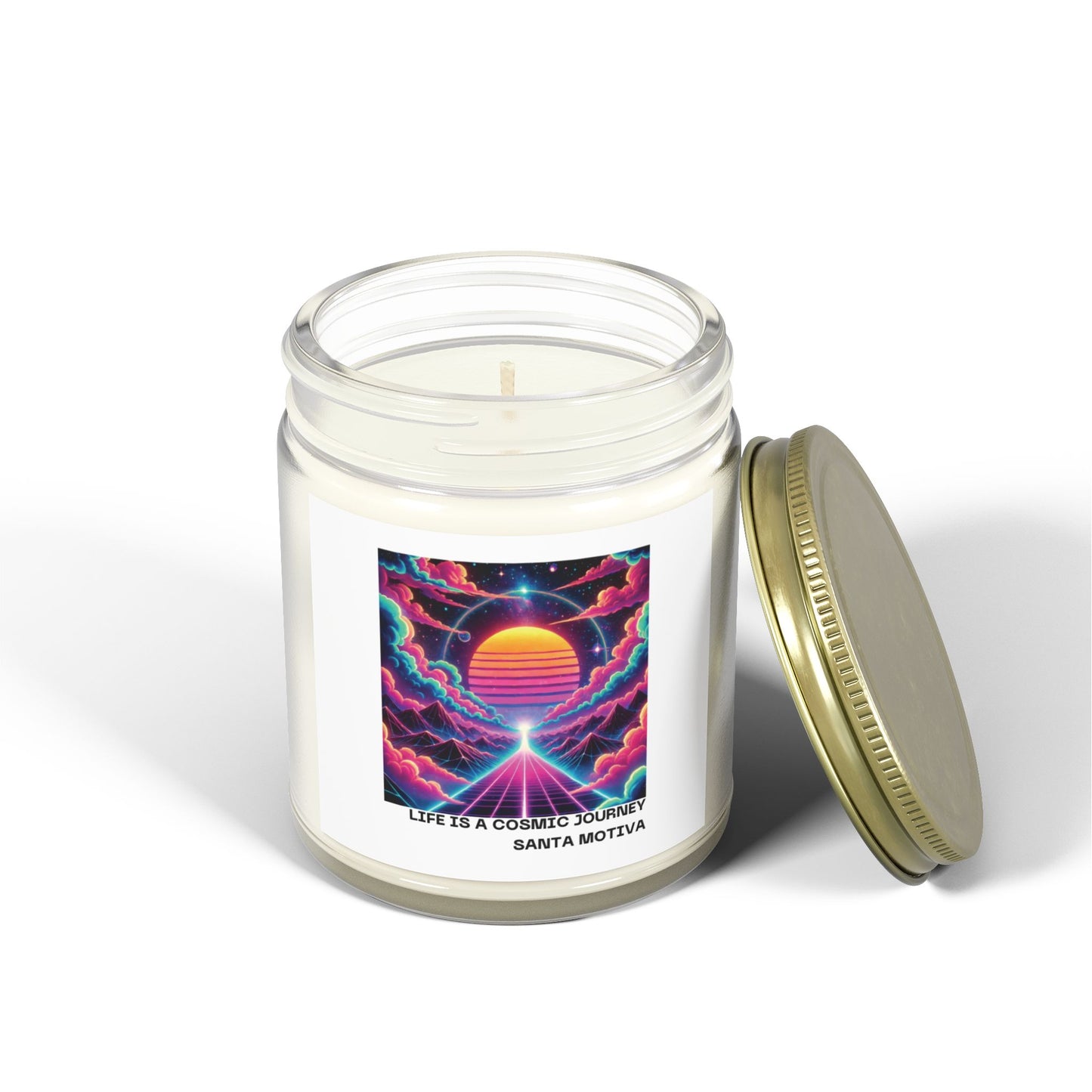 Candle, Cosmic Journey Inspired Scented Coconut Apricot Wax (4oz, 9oz)