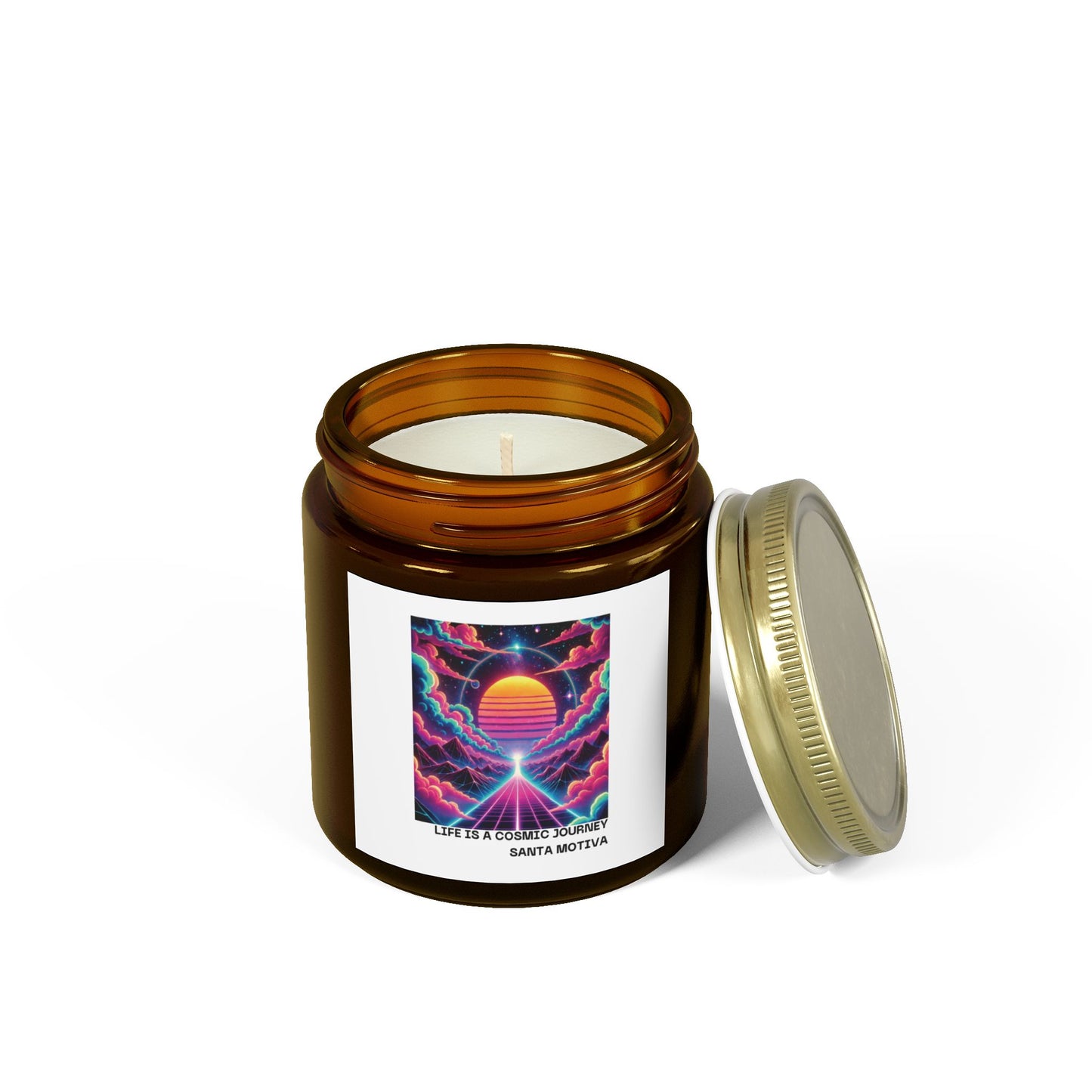 Candle, Cosmic Journey Inspired Scented Coconut Apricot Wax (4oz, 9oz)