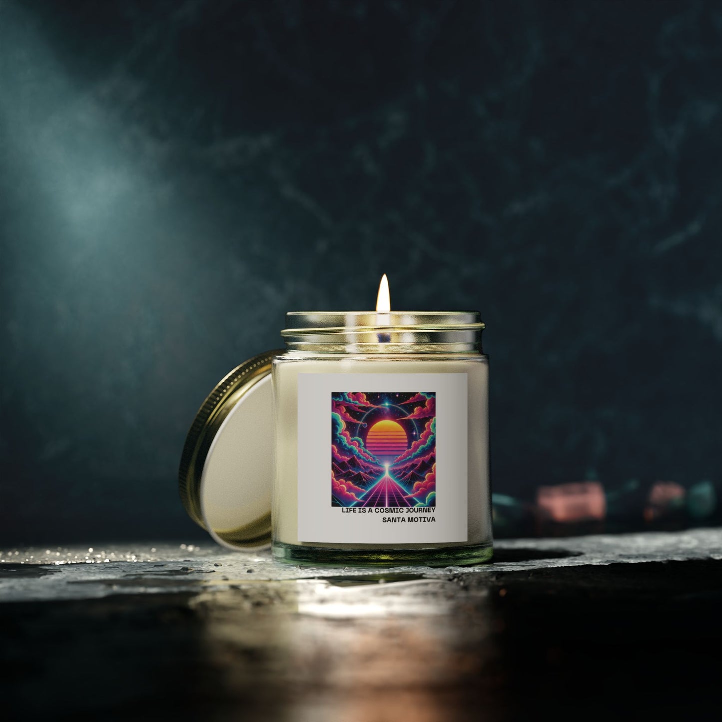 Candle, Cosmic Journey Inspired Scented Coconut Apricot Wax (4oz, 9oz)