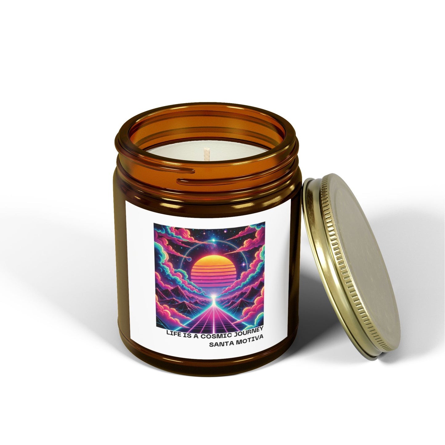 Candle, Cosmic Journey Inspired Scented Coconut Apricot Wax (4oz, 9oz)