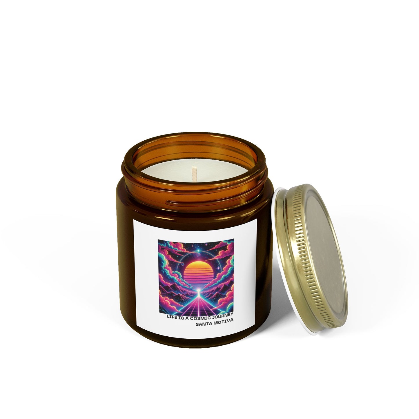 Candle, Cosmic Journey Inspired Scented Coconut Apricot Wax (4oz, 9oz)