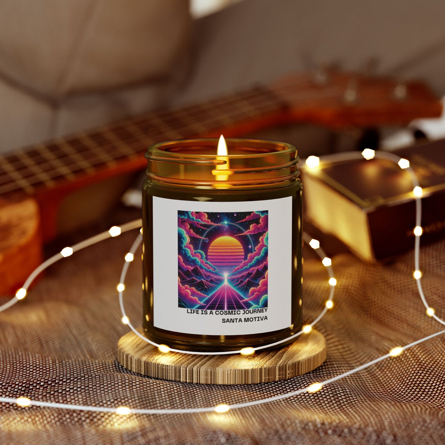 Candle, Cosmic Journey Inspired Scented Coconut Apricot Wax (4oz, 9oz)