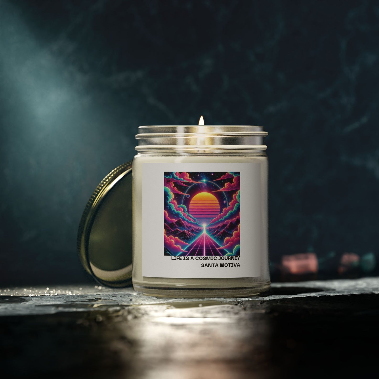 Candle, Cosmic Journey Inspired Scented Coconut Apricot Wax (4oz, 9oz)