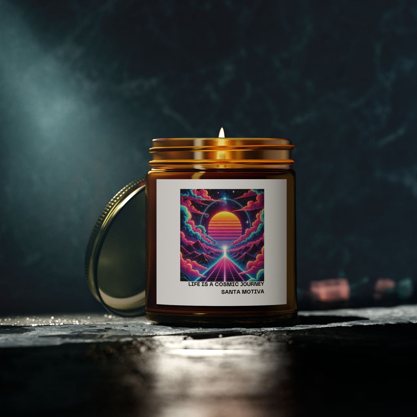 Candle, Cosmic Journey Inspired Scented Coconut Apricot Wax (4oz, 9oz)