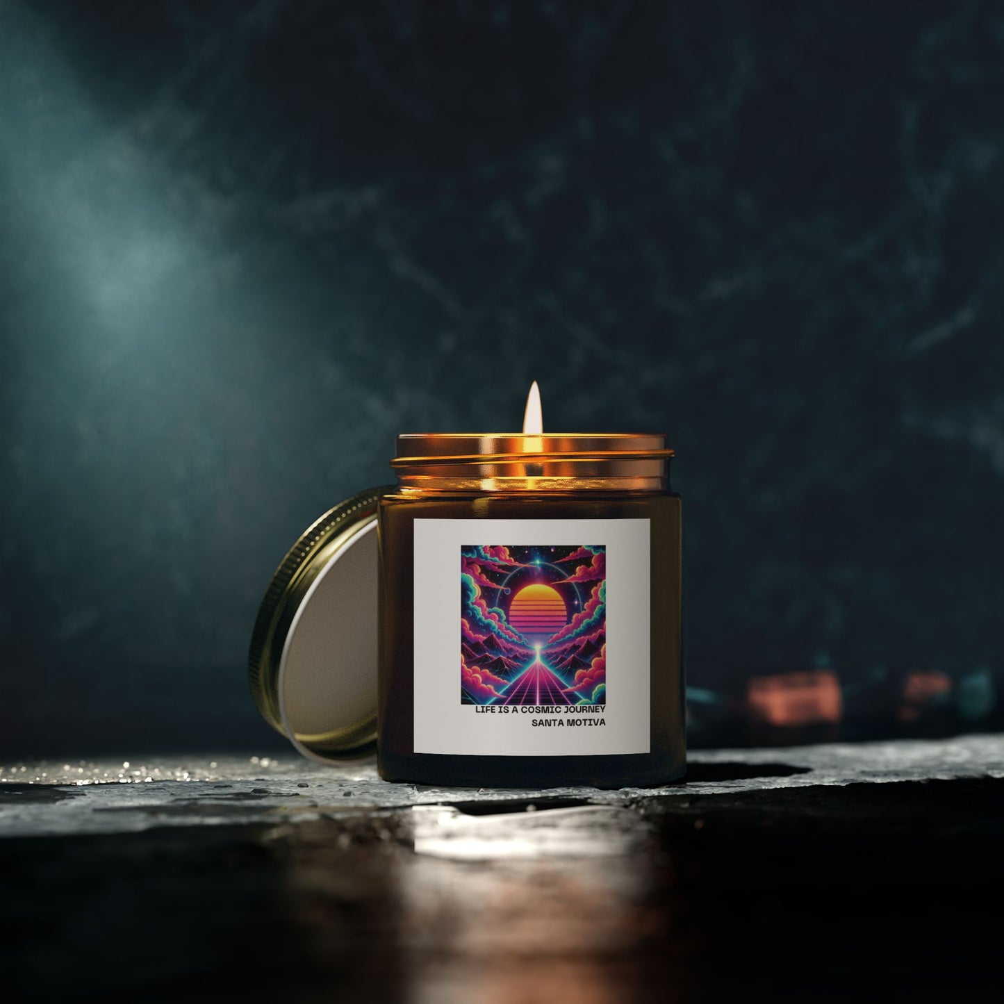 Candle, Cosmic Journey Inspired Scented Coconut Apricot Wax (4oz, 9oz)