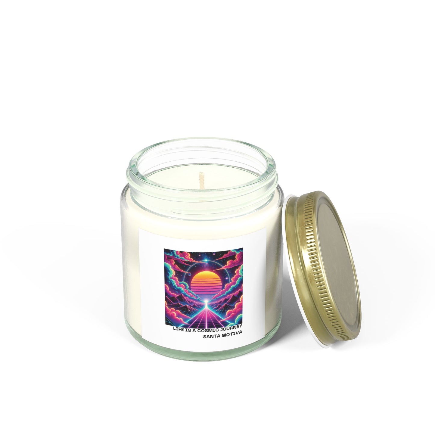 Candle, Cosmic Journey Inspired Scented Coconut Apricot Wax (4oz, 9oz)