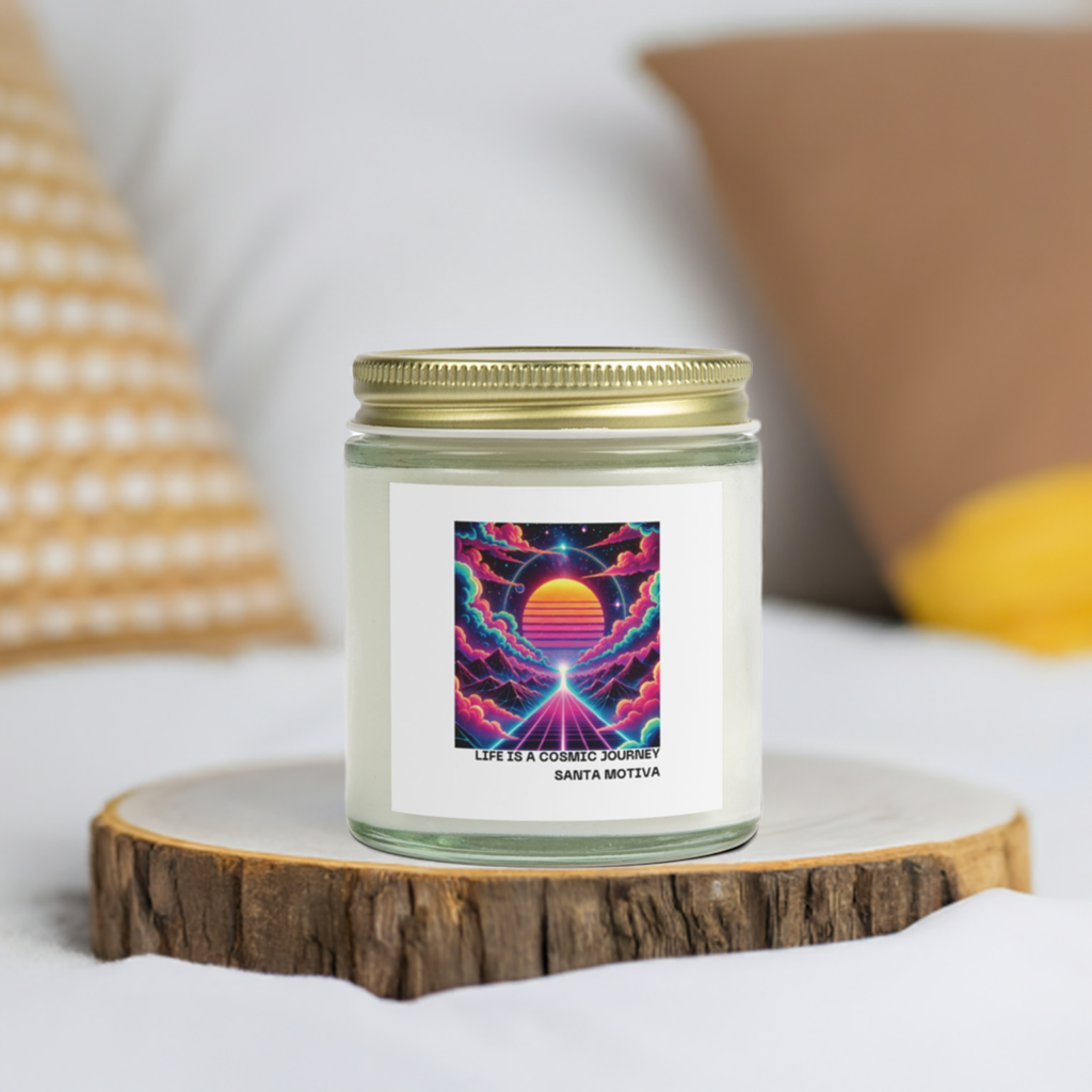 Candle, Cosmic Journey Inspired Scented Coconut Apricot Wax (4oz, 9oz)