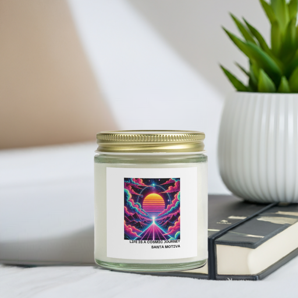 Candle, Cosmic Journey Inspired Scented Coconut Apricot Wax (4oz, 9oz)